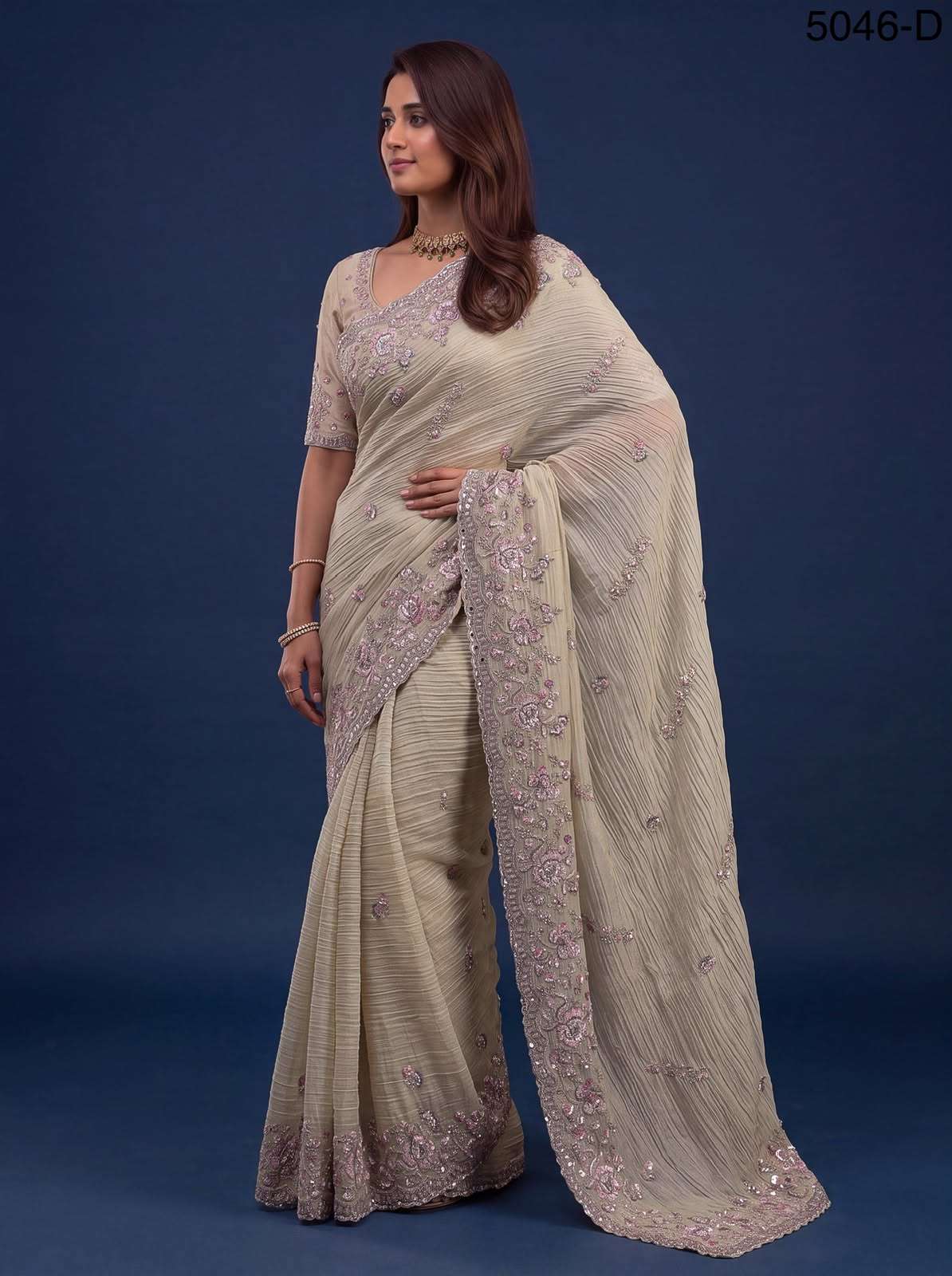  Extraordinary with Beautiful Color made of Premium Pure Bamburg fabric Wedding Saree wholesale in surat 5046